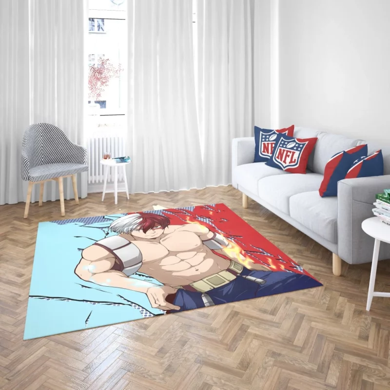 Shouto Todoroki Fire and Ice Anime Rug 2