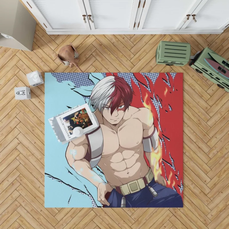 Shouto Todoroki Fire and Ice Anime Rug