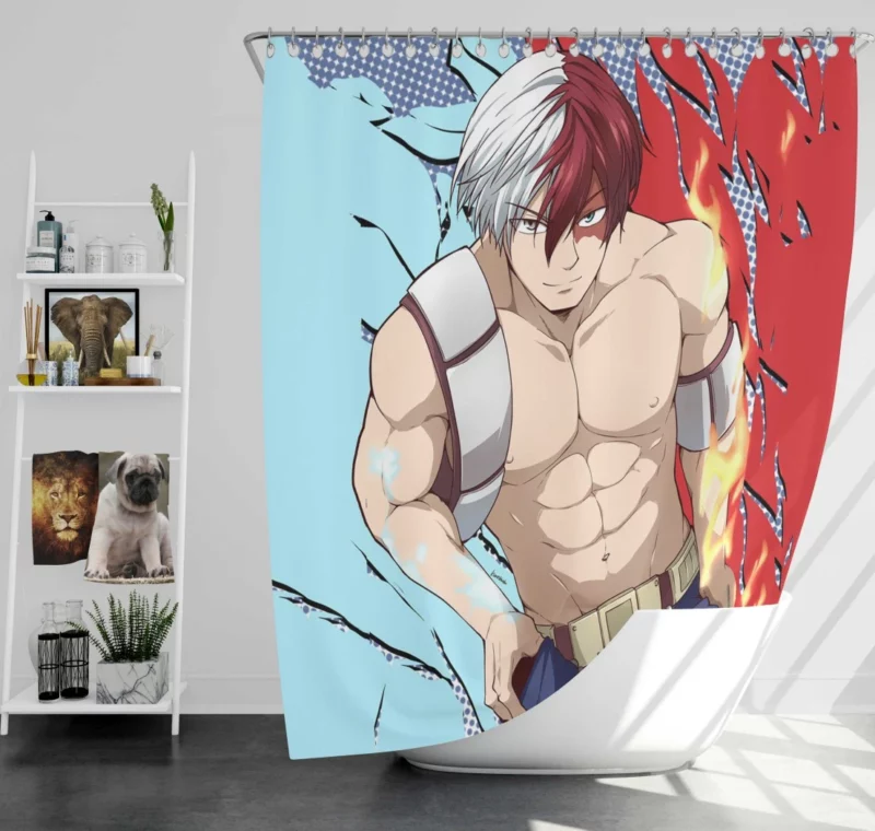 Shouto Todoroki Fire and Ice Anime Shower Curtain