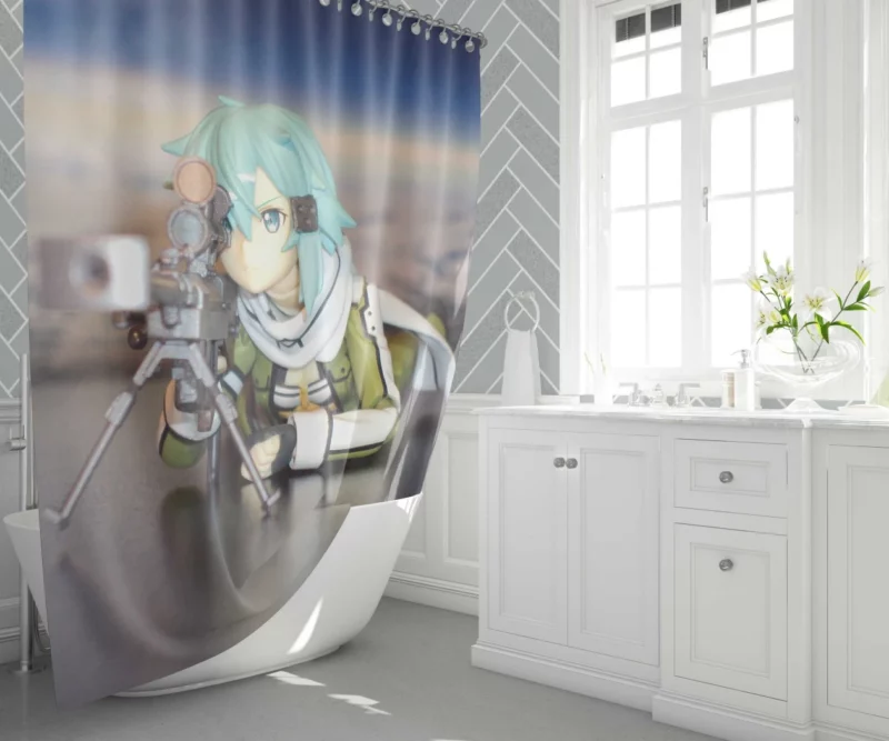 Sinon Cyber Journey Anime Shower Curtain 1