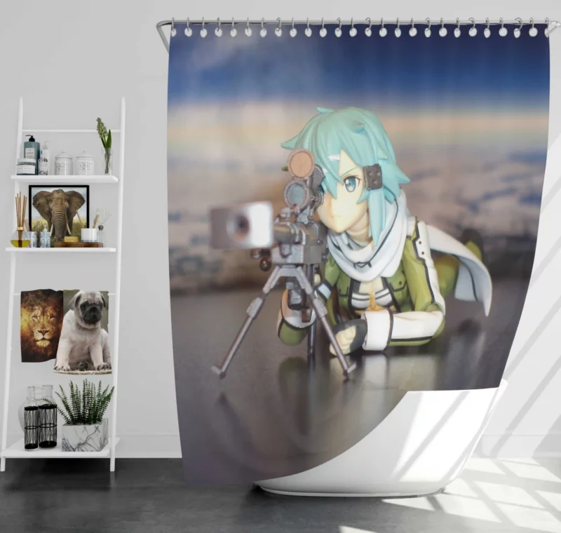 Sinon Cyber Journey Anime Shower Curtain