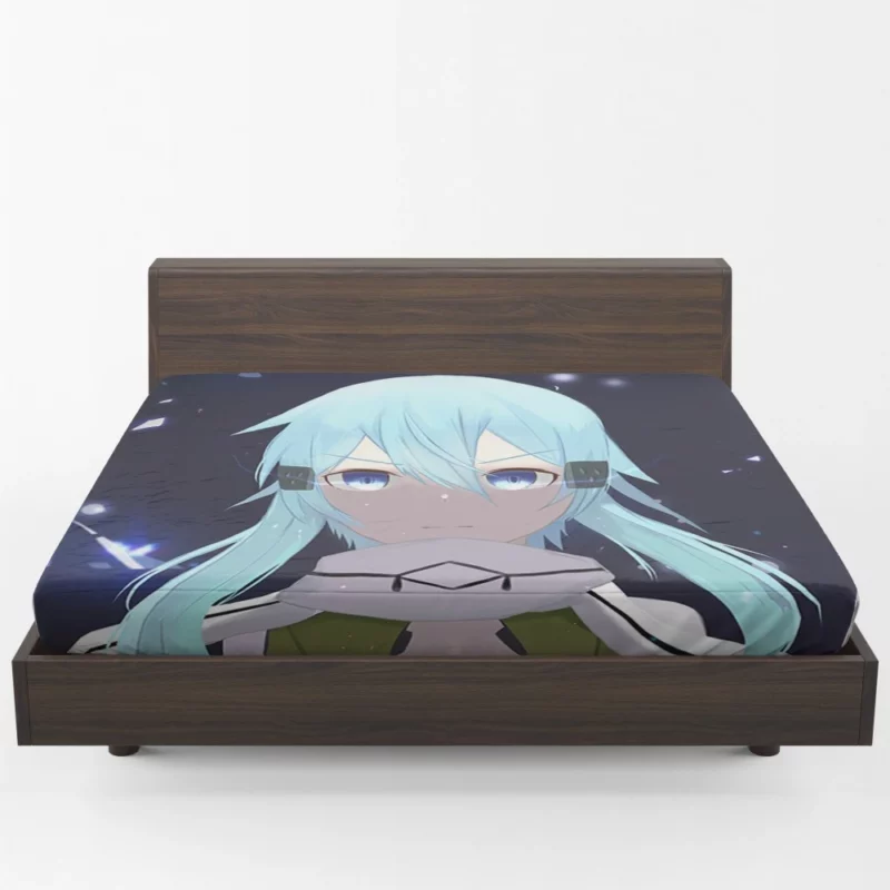 Sinon Descent into VR Anime Fitted Sheet 1