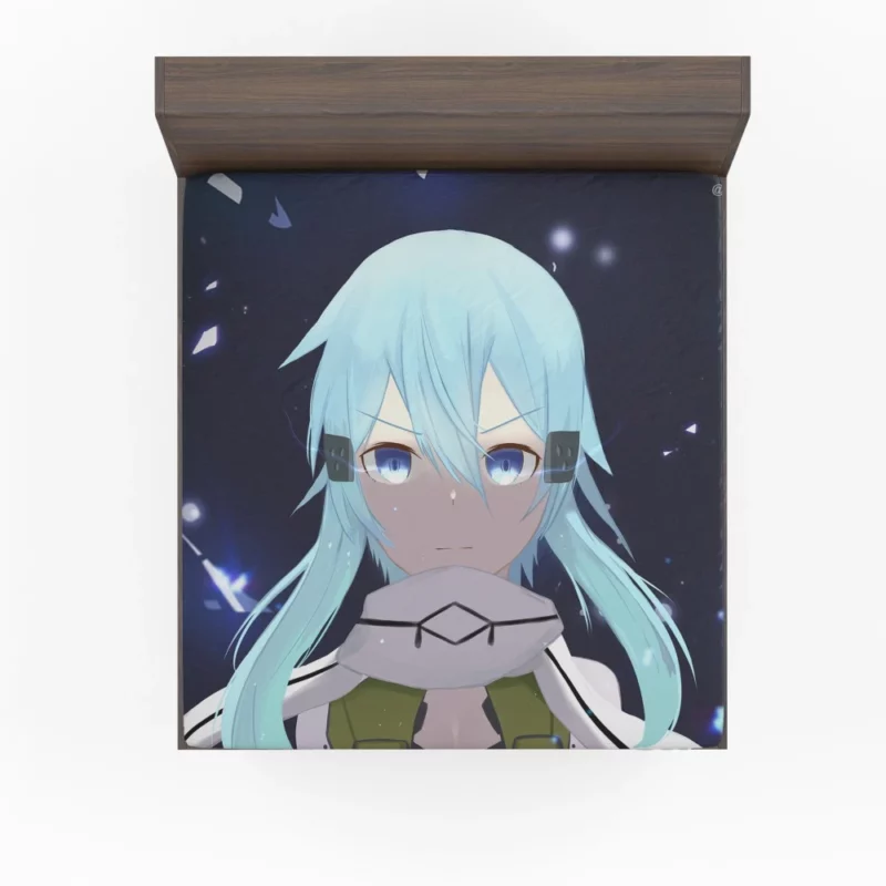 Sinon Descent into VR Anime Fitted Sheet