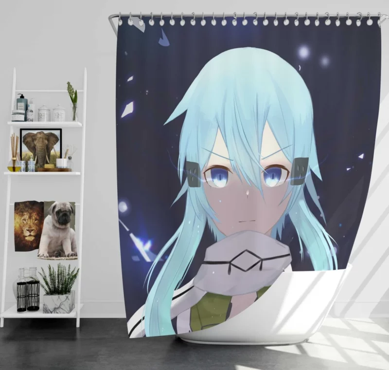 Sinon Descent into VR Anime Shower Curtain