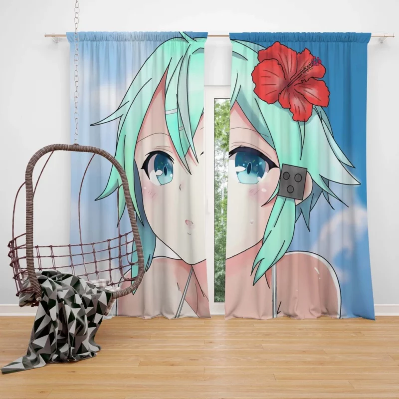 Sinon Phantom World Anime Curtain