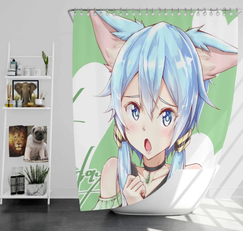 Sinon Shino Asada Digital Heroine Anime Shower Curtain