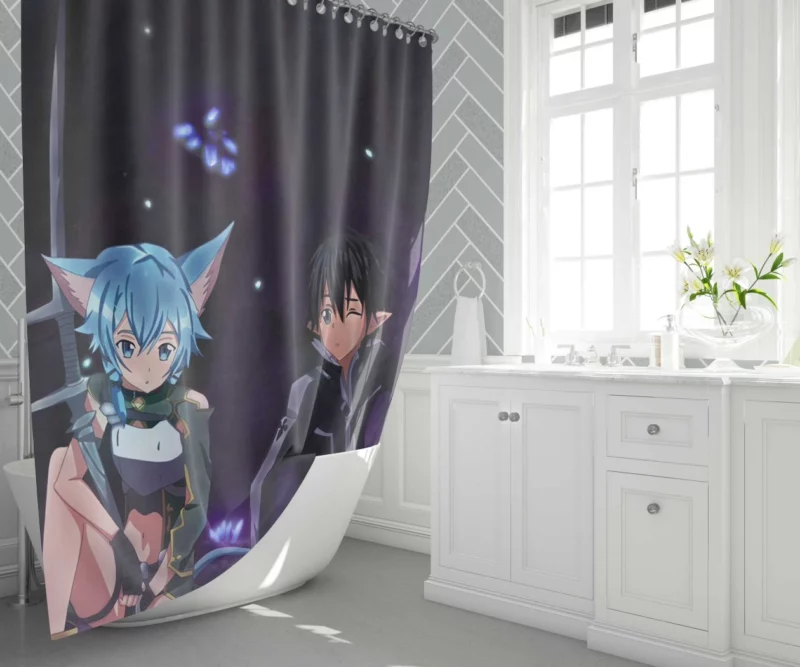 Sinon Shino Asada GGO Sharpshooter Anime Shower Curtain 1