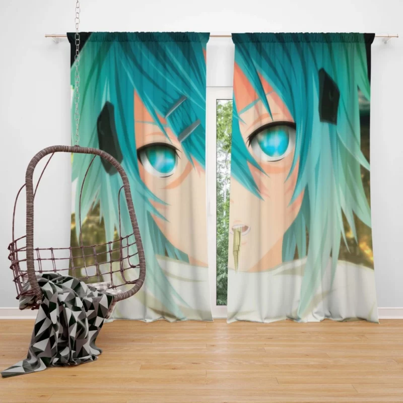 Sinon Shino Asada Gun Gale Online Anime Curtain