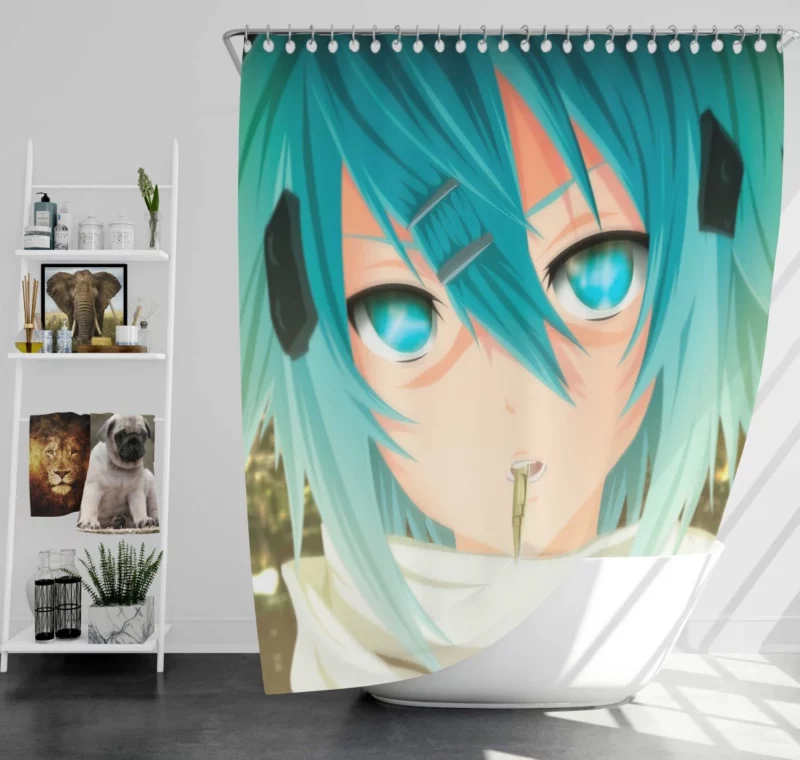 Sinon Shino Asada Gun Gale Online Anime Shower Curtain