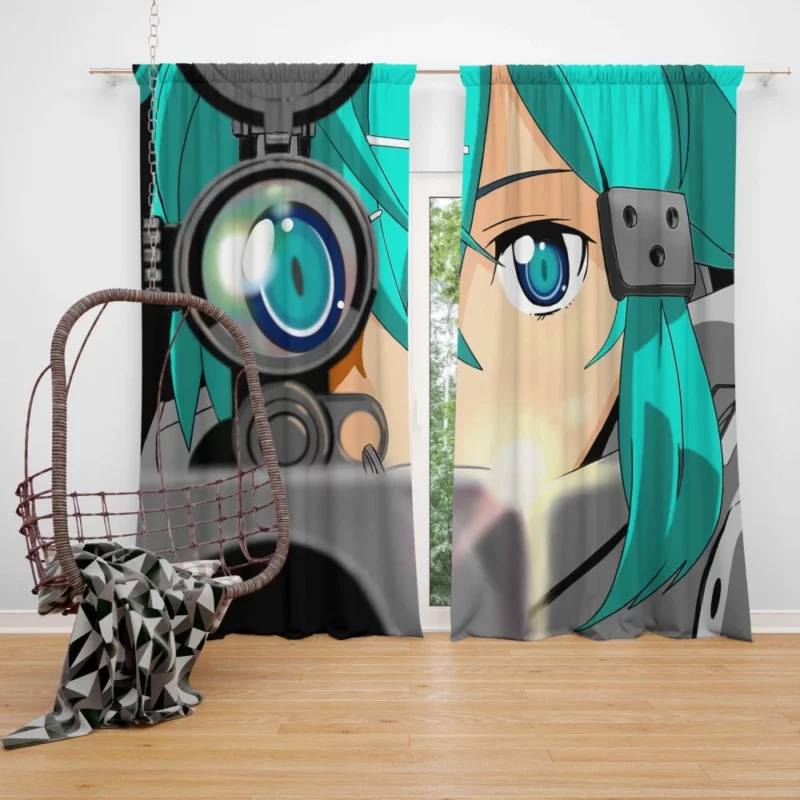 Sinon Shino Asada Rising Beyond Limits Anime Curtain