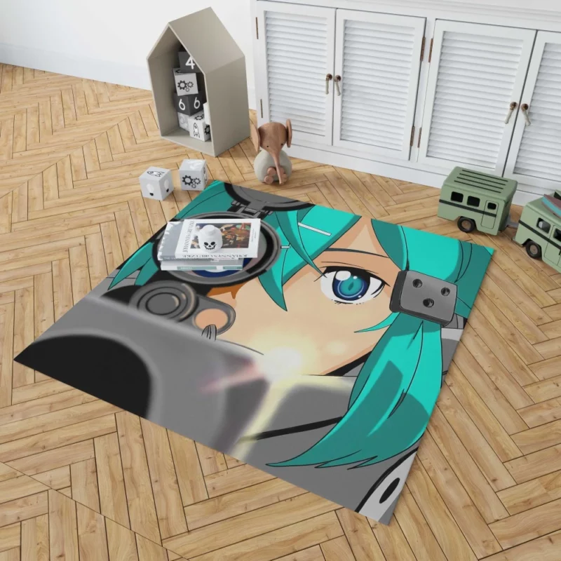 Sinon Shino Asada Rising Beyond Limits Anime Rug 1