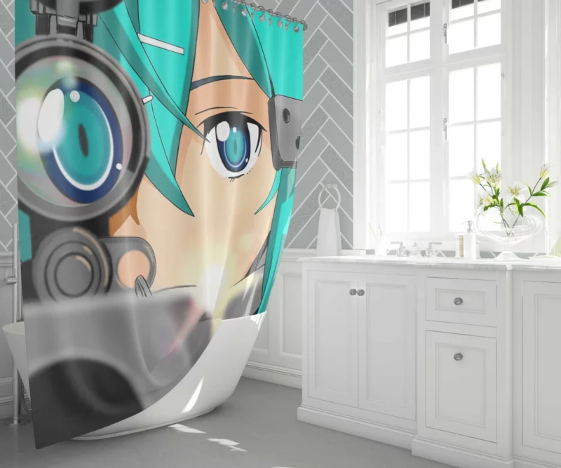 Sinon Shino Asada Rising Beyond Limits Anime Shower Curtain 1