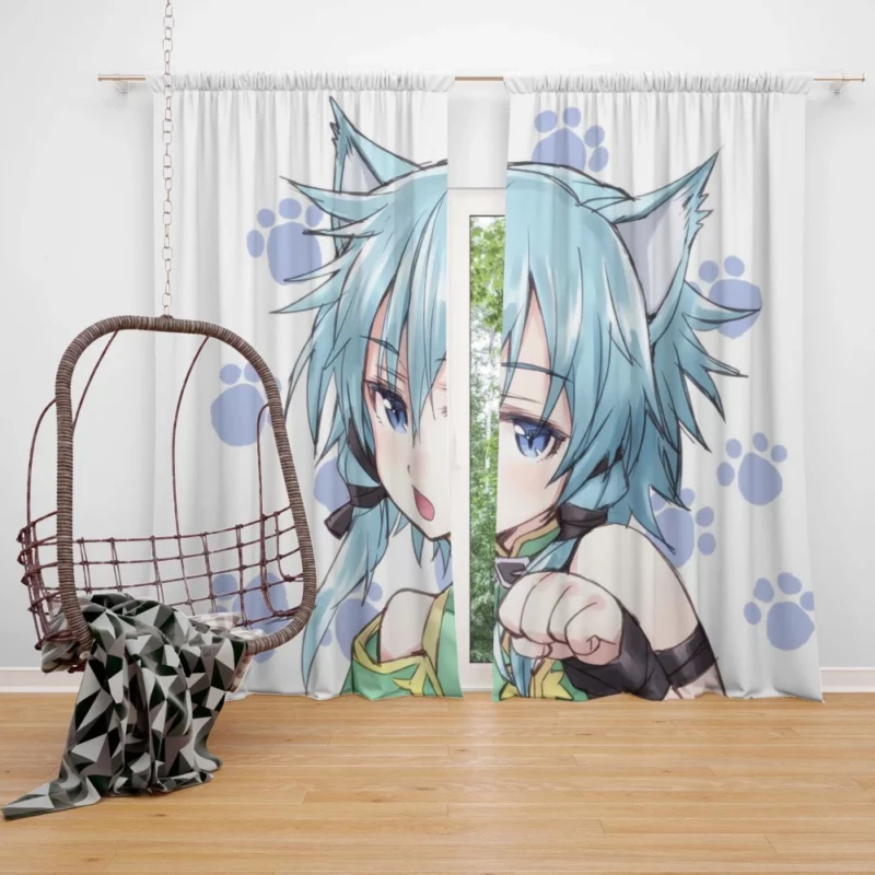 Sinon Shino Asada Sword Art Online Anime Curtain