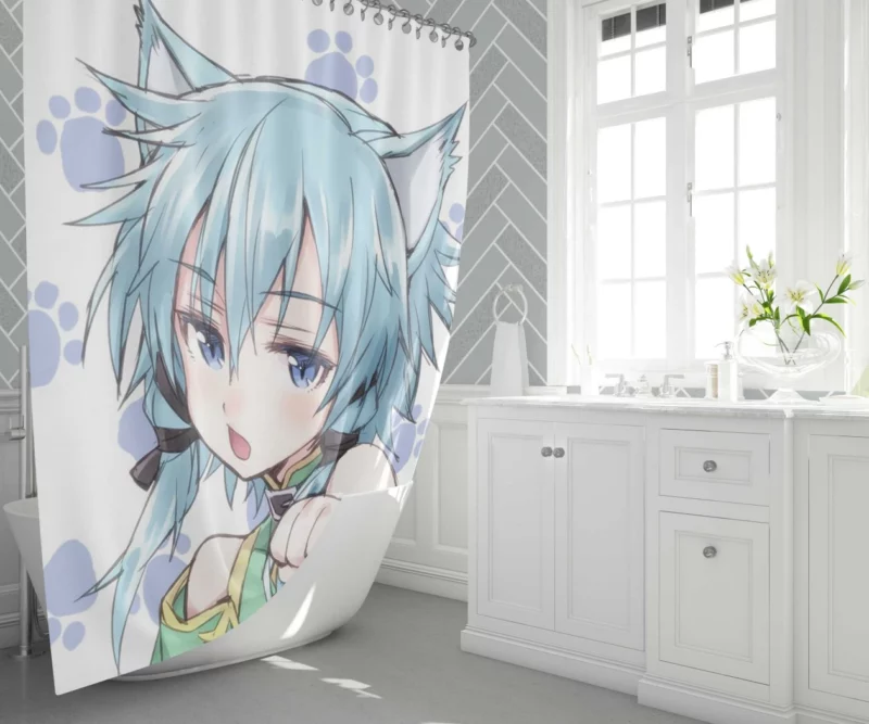 Sinon Shino Asada Sword Art Online Anime Shower Curtain 1