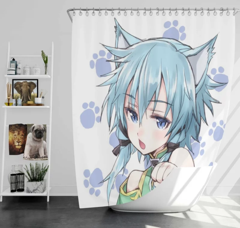 Sinon Shino Asada Sword Art Online Anime Shower Curtain