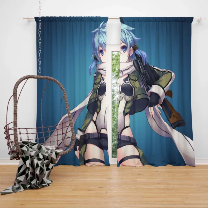 Sinon Shino Asada Virtual Heroine Anime Curtain