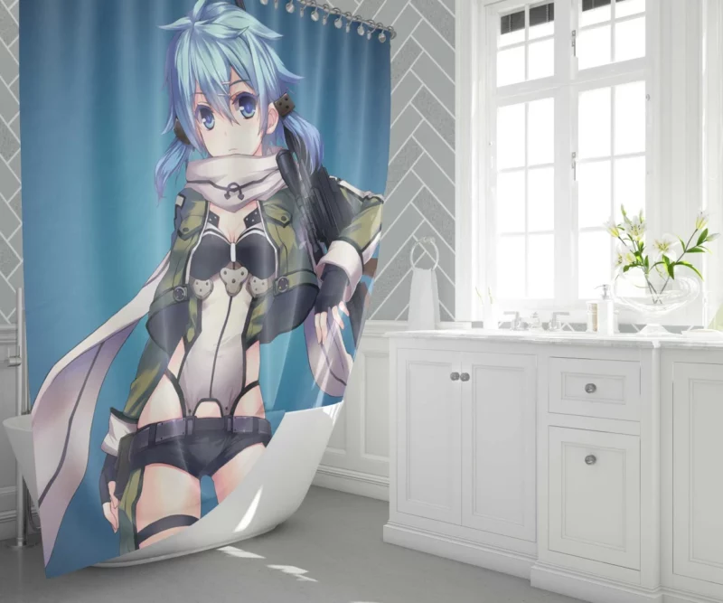 Sinon Shino Asada Virtual Heroine Anime Shower Curtain 1