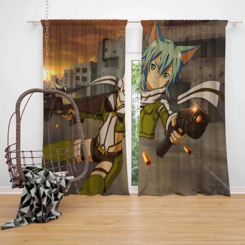 Sinon Virtual Odyssey Anime Curtain