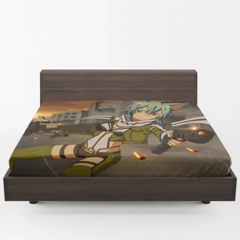 Sinon Virtual Odyssey Anime Fitted Sheet 1