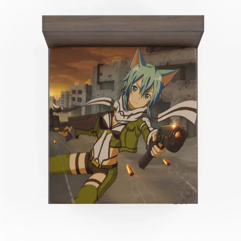Sinon Virtual Odyssey Anime Fitted Sheet