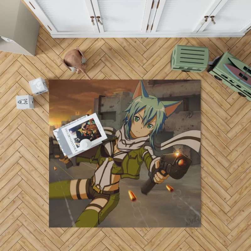 Sinon Virtual Odyssey Anime Rug