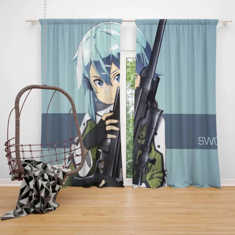 Sinon Virtual Sniper Anime Curtain