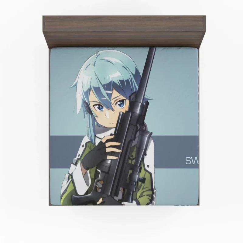 Sinon Virtual Sniper Anime Fitted Sheet