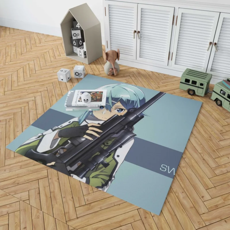 Sinon Virtual Sniper Anime Rug 1