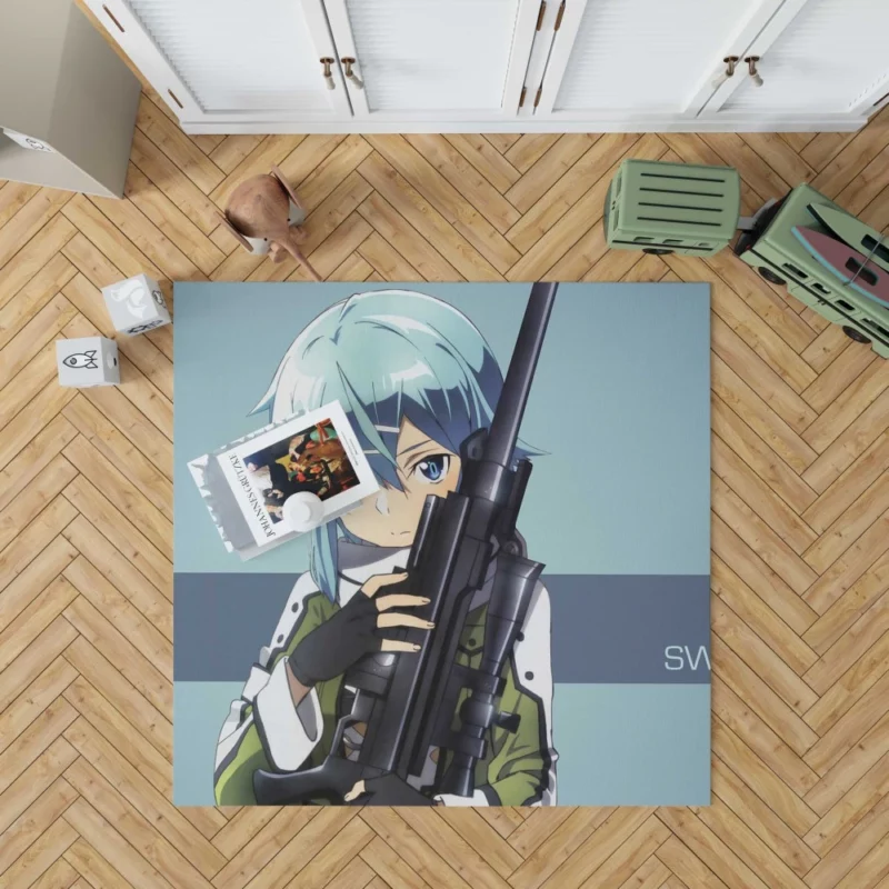 Sinon Virtual Sniper Anime Rug