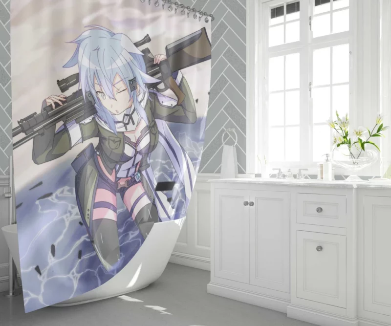 Sinon in Sword Art Online II Anime Shower Curtain 1