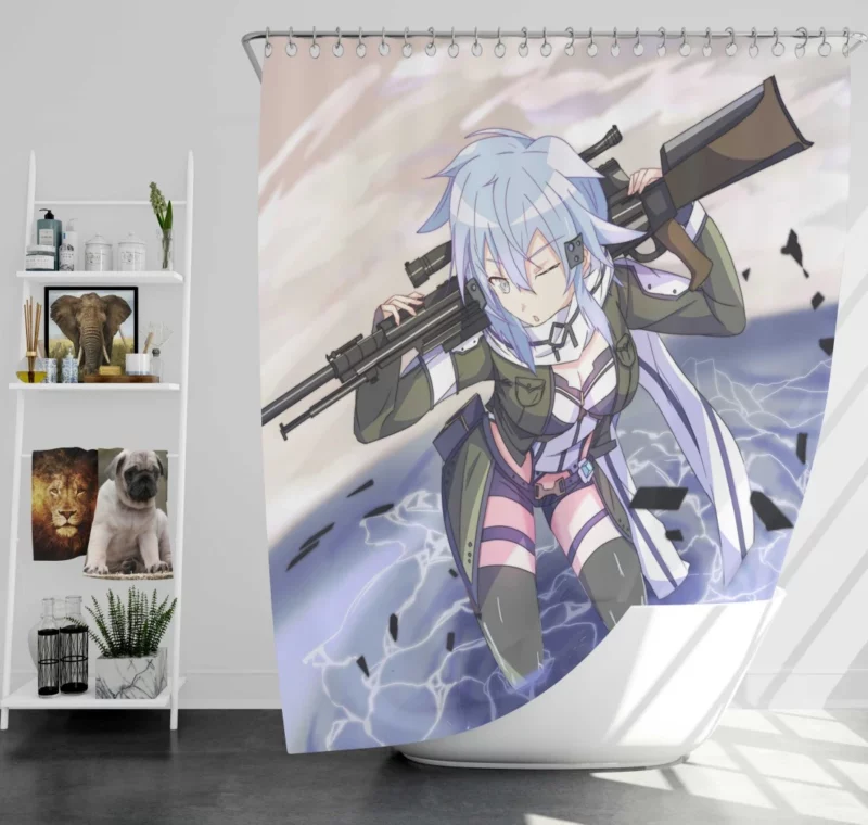 Sinon in Sword Art Online II Anime Shower Curtain