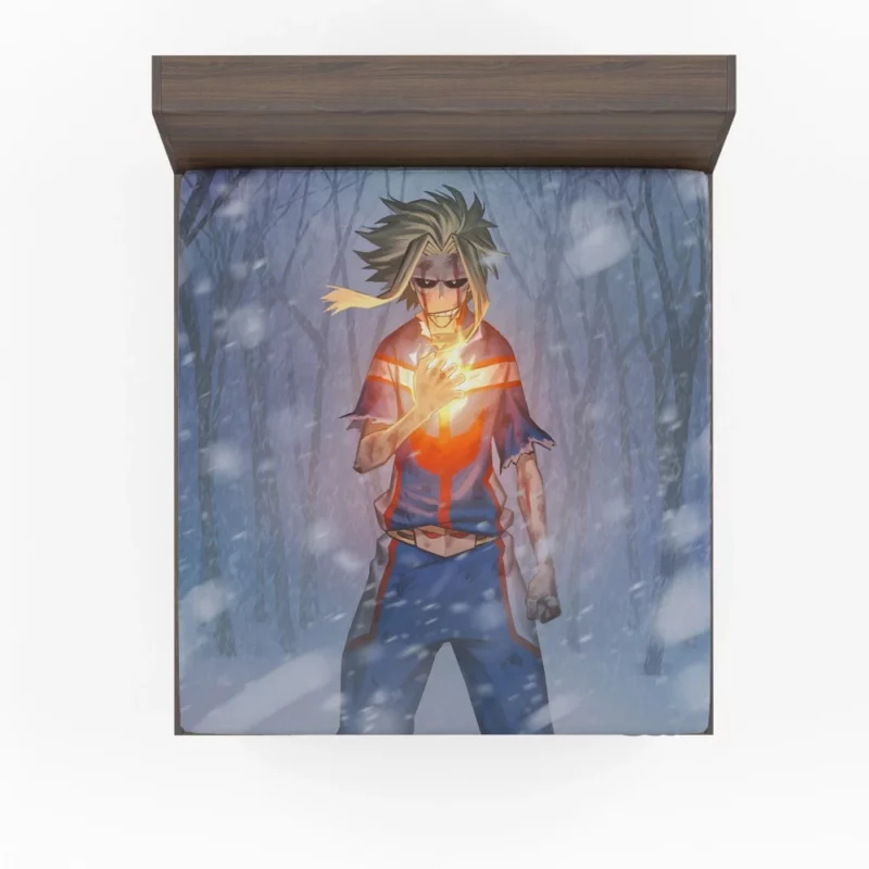 Snowy Man All Might Forest Journey Anime Fitted Sheet