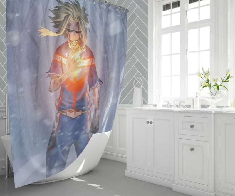 Snowy Man All Might Forest Journey Anime Shower Curtain 1