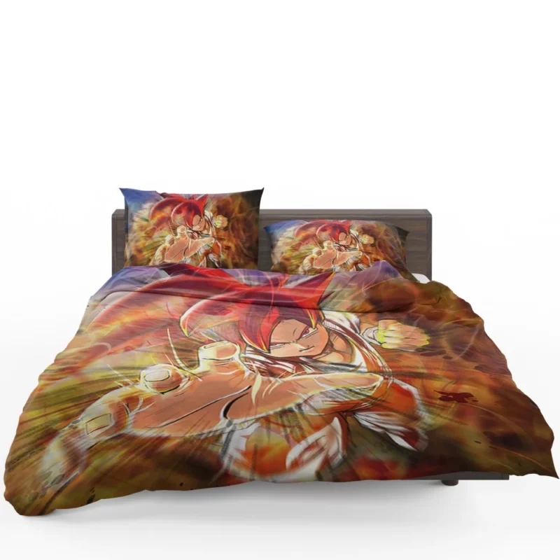 Son Goku Red-Haired Heroic Warrior Anime Bedding Set