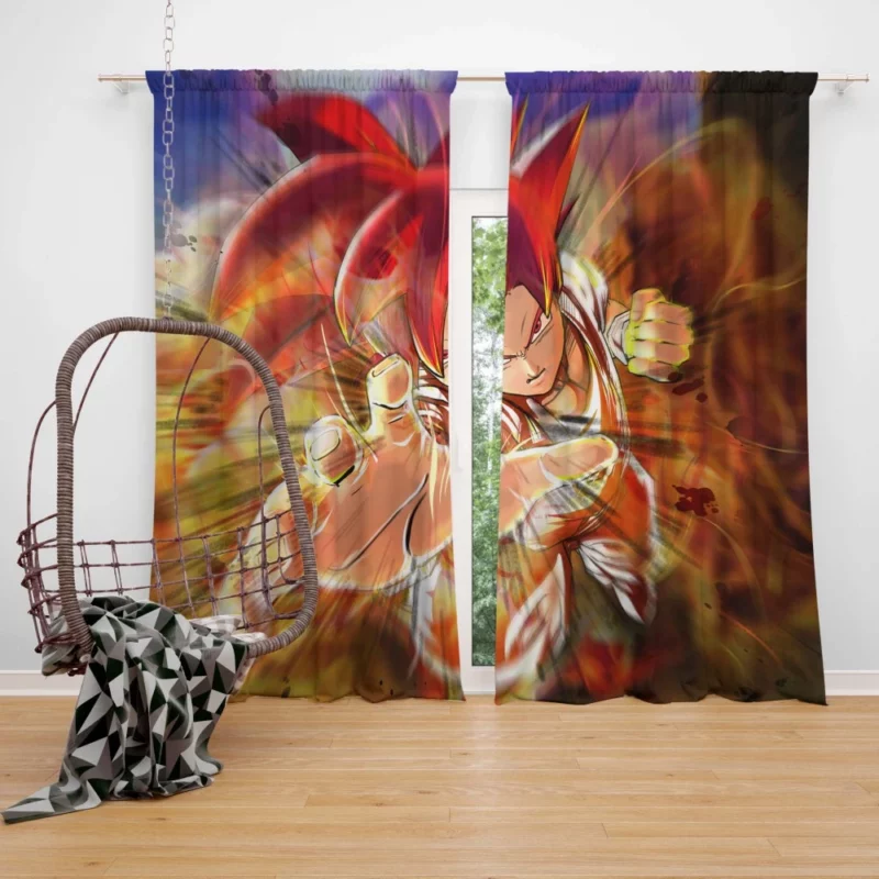 Son Goku Red-Haired Heroic Warrior Anime Curtain