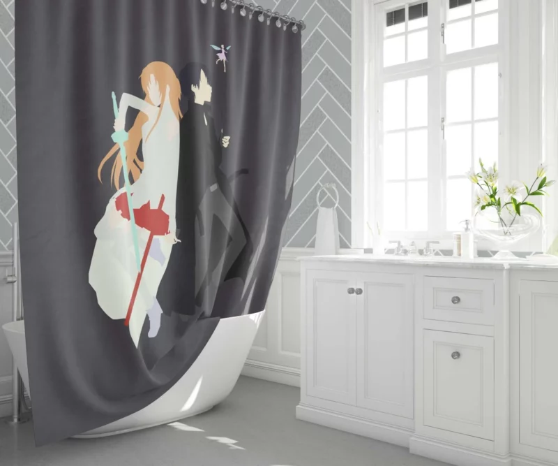 Strongest Anime Family Kirito Asuna Shower Curtain 1