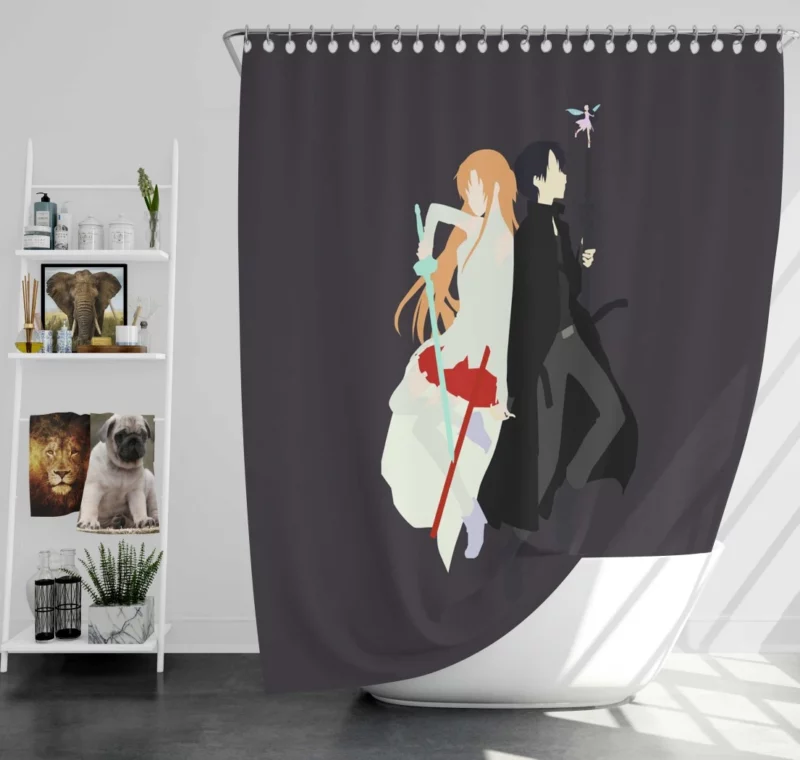 Strongest Anime Family Kirito Asuna Shower Curtain