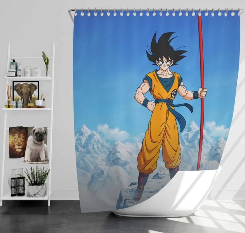 Super Goku Ultimate Adventure Unleashed Anime Shower Curtain