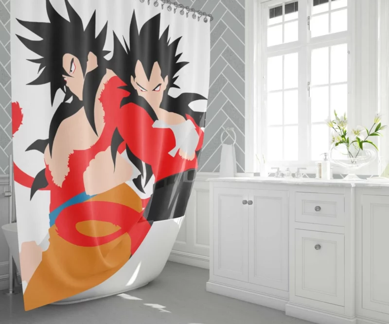 Super Saiyan 4 Fusion Goku and Vegeta Anime Shower Curtain 1