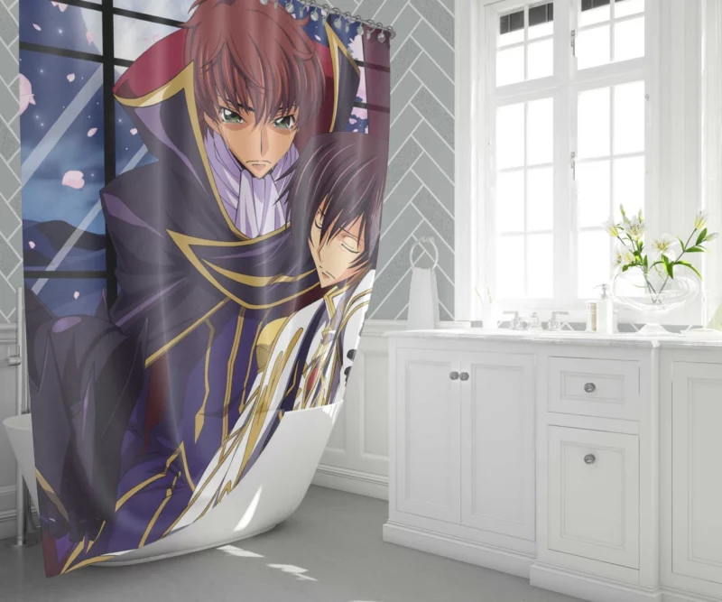 Suzaku & Lelouch Bond Anime Shower Curtain 1