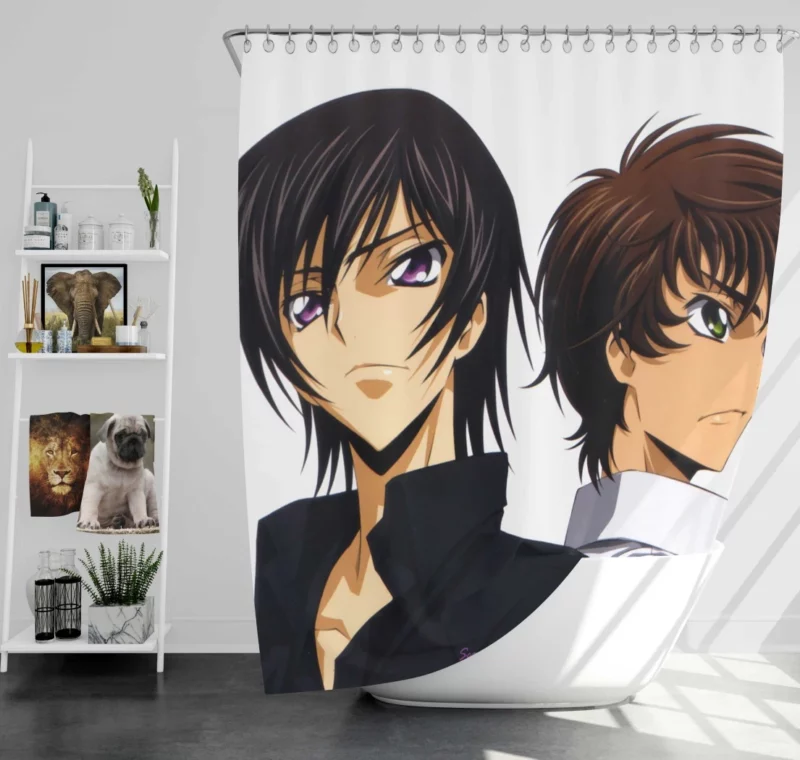 Suzaku & Lelouch Journey Anime Shower Curtain