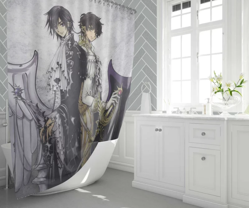 Suzaku & Lelouch Partnership Anime Shower Curtain 1