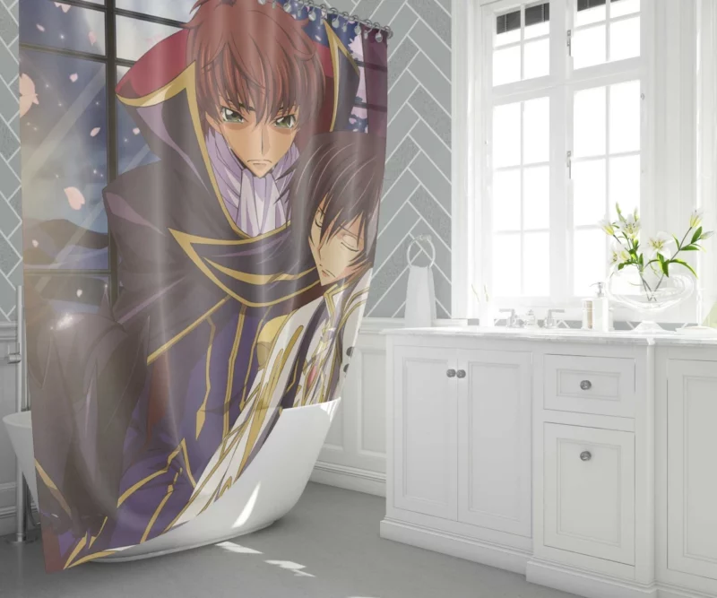 Suzaku & Lelouch Unbreakable Bond Anime Shower Curtain 1