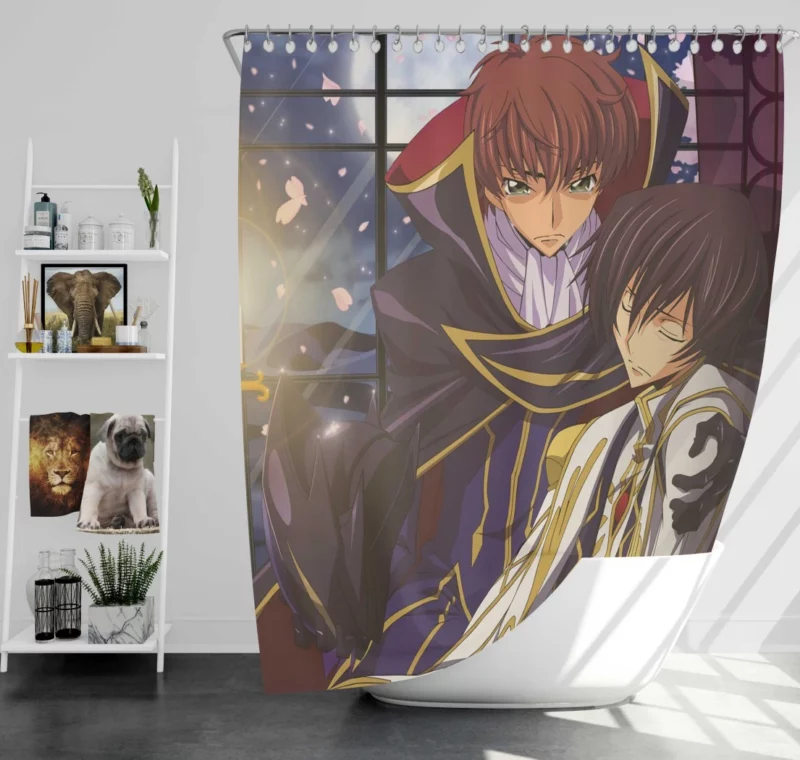 Suzaku & Lelouch Unbreakable Bond Anime Shower Curtain