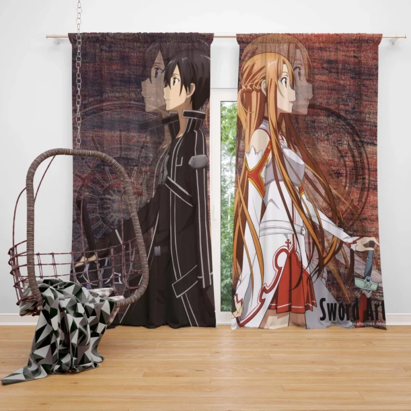 Sword Art Bond Kirito and Asuna Anime Curtain