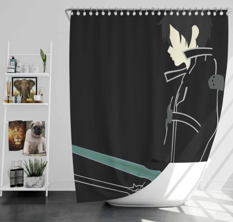 Sword Art Chronicles Kirito Journey Anime Shower Curtain