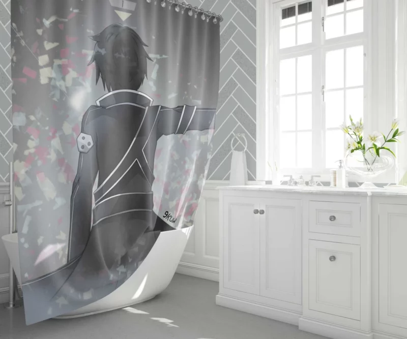 Sword Art Chronicles Kirito Path Anime Shower Curtain 1