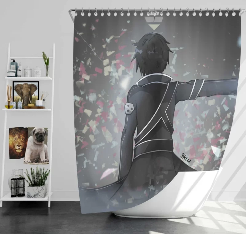 Sword Art Chronicles Kirito Path Anime Shower Curtain