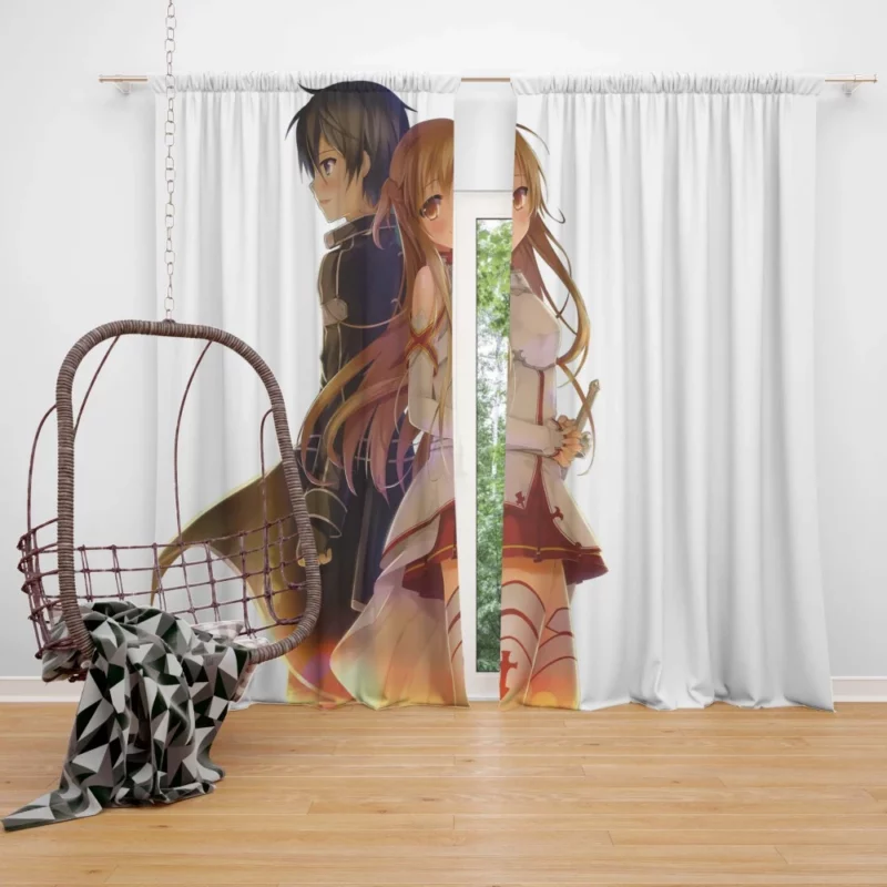 Sword Art Duo Asuna and Kirito Anime Curtain