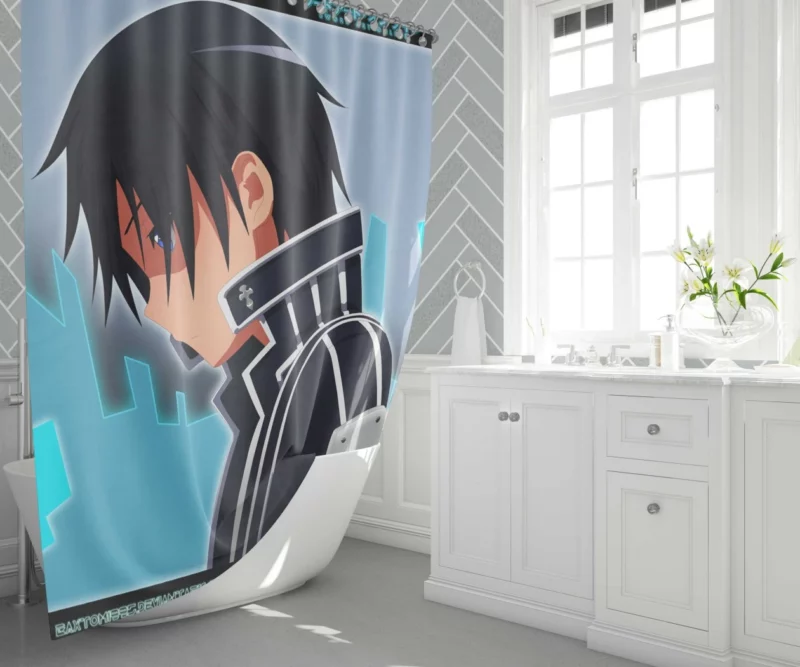 Sword Art Legacy Kirito Impact Anime Shower Curtain 1